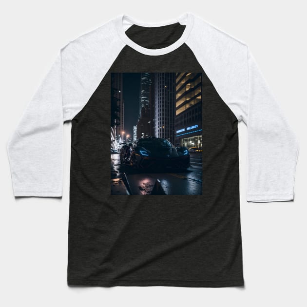 Chicago Night Ride Baseball T-Shirt by star trek fanart and more